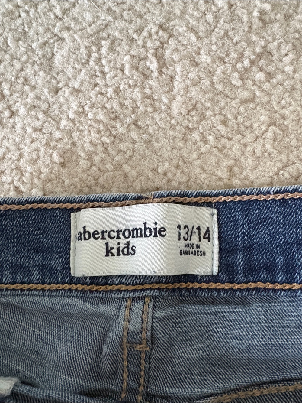 abercrombie kids frayed hem distressed denim shorts - blue wash - Picture 3 of 3